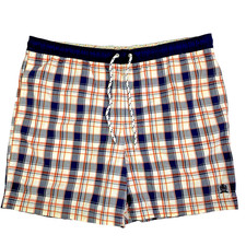 Tommy Hilfiger Trunks Men's Large Plaid Lined Swim Trunks Shorts Inseam 5.5"