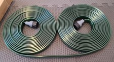 Flat Sprinkler Soaker Hose 25/50/75FT Heavy Duty No-Kink Garden Hose w/ Stakes
