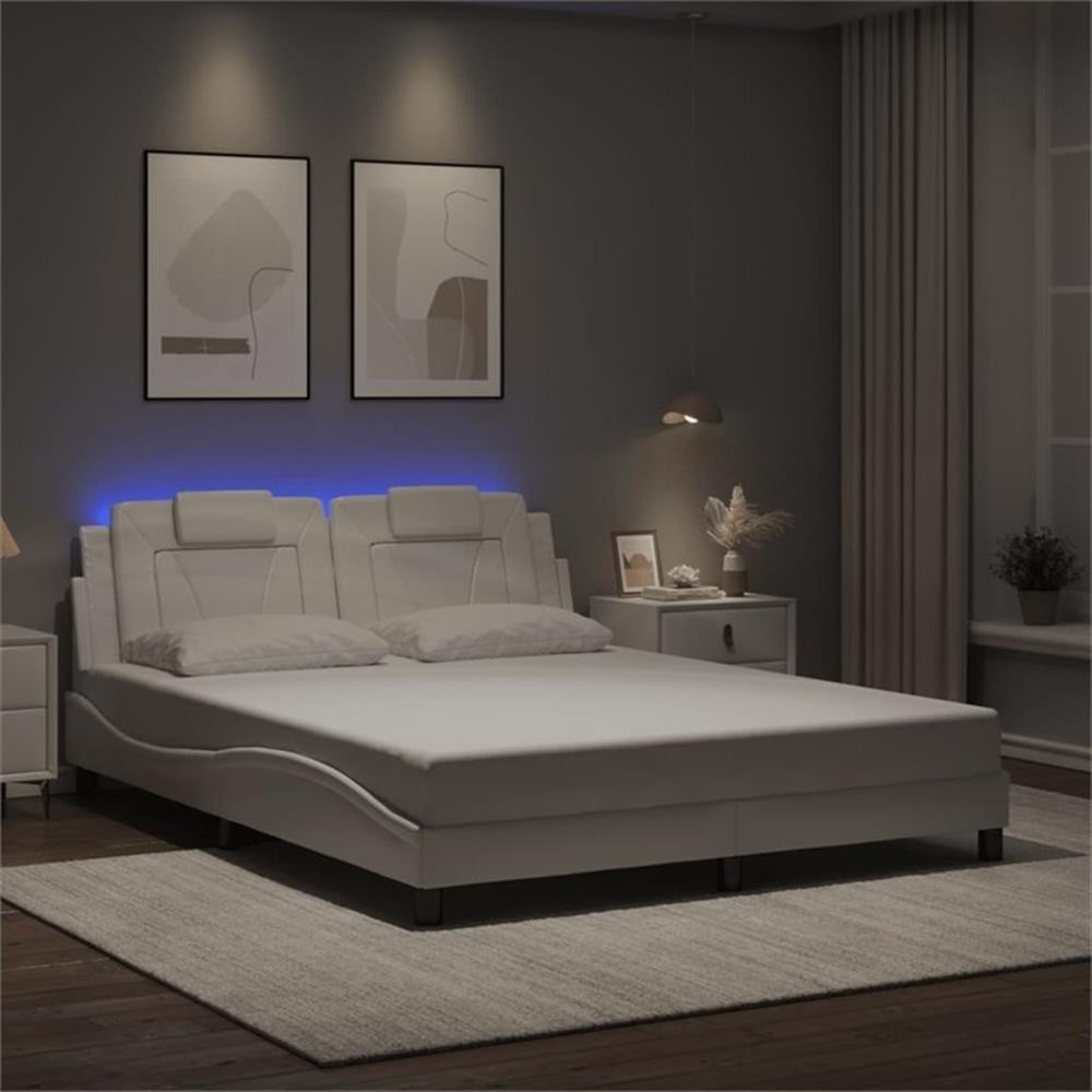 With Led Without Mattress In White