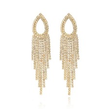 Bow Earrings for Women Gifts for Christmas Gold Rhinestone Earrings Dangle - 02