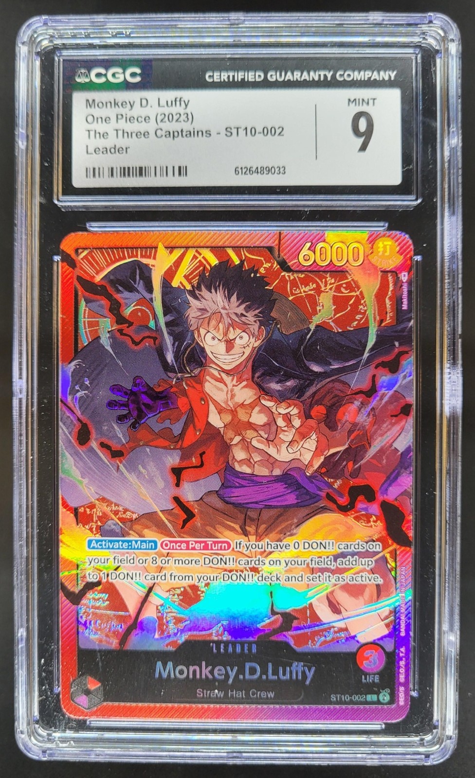 2023 ONE PIECE MONKEY D. LUFFY LEADER ST10-002 CGC 9 P PT