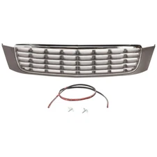 Grille For 2000-2005 Cadillac DeVille Chrome Shell w/ Gray Insert Plastic