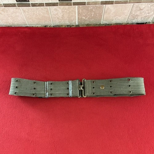 US Military Army WWII WW2 Pistol Canvas Web Belt OD Green