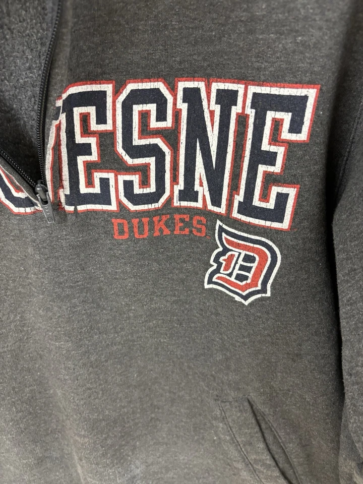 Duquesne University Dukes quarter zip sweatshirt size medium. Average Color Fade - Image 4 of 4