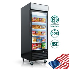 27" Commercial Display Freezer with Freezer Top Sign,Ideal for Store&Supermarket