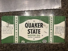 Vintage Quaker City Motor Oil Unrolled Flat Original