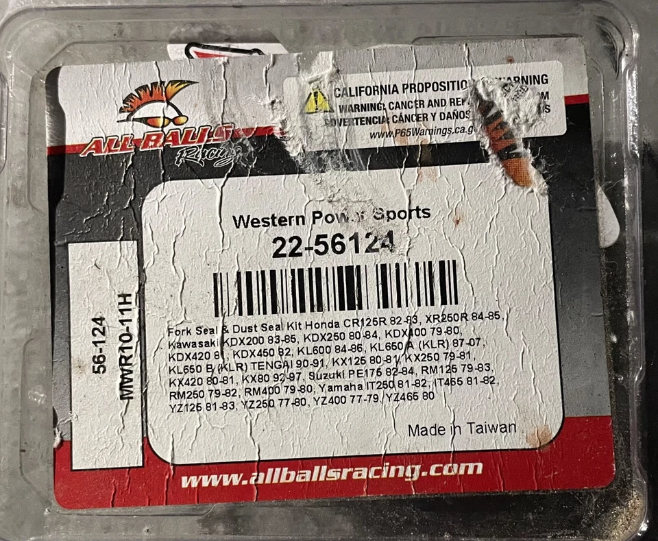 All Balls 56-124 Fork Seal & Dust Seal Kit for Kawasaki KX80 1992-1997 92-97 - Image 2 of 2