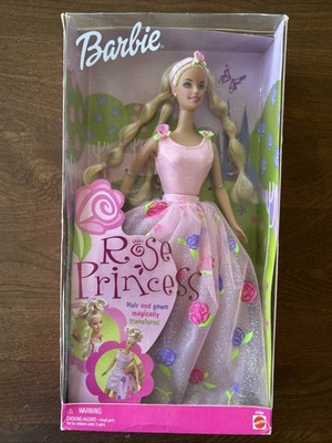 Vintage 2000 Rose Princess Barbie - Hair & Gown Magically Transform Mattel 28990