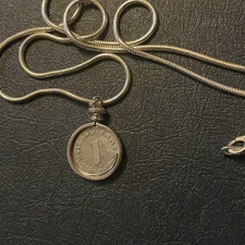 German SS Silver Swastika 3rd Reich Coin Mounted. Historical Artefact 1940