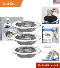 Kitchen Sink Strainer, Stainless Steel Sink Drain Strainer, Dishwasher Safe, ...