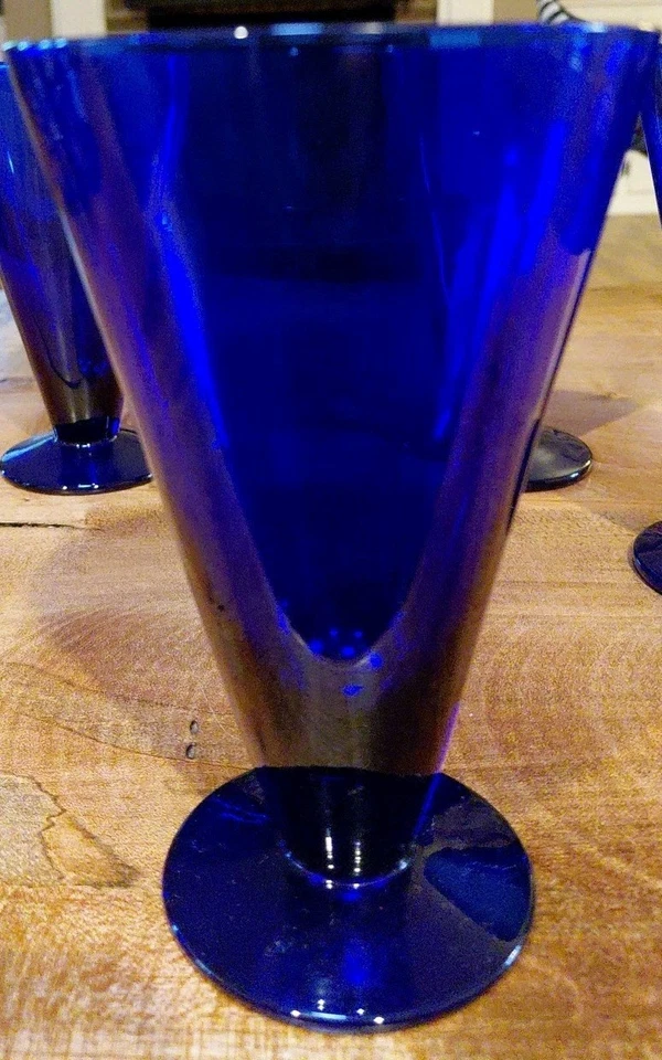 Colonial Williamsburg Handcrafted Shrub Glasses Cobalt Blue 8oz Set of 4 - Image 2 of 4