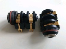 2 x RS PRO Jack 1/4" 6.35 mm Panel Mount Mono Socket, 2Pole Gold Plated (EO-331)