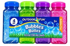 Outdoor Fun Bubble Solution Bottles 4 Pack Outdoor Bubbles for Ages 3-4 Years
