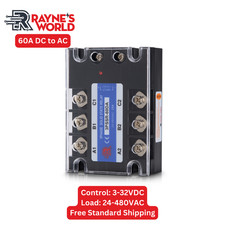 60 Amp DA 3 Phase Solid State Relay Module SSR - DC to AC - 3-32VDC - 24-480VAC