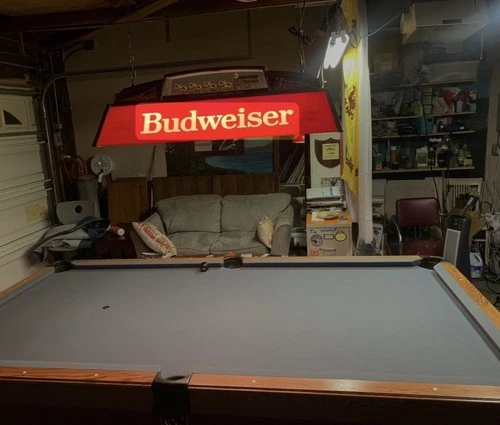 Vintage Budweiser Pool Table Bar Light – Clydesdale Team – Hanging Beer Sign