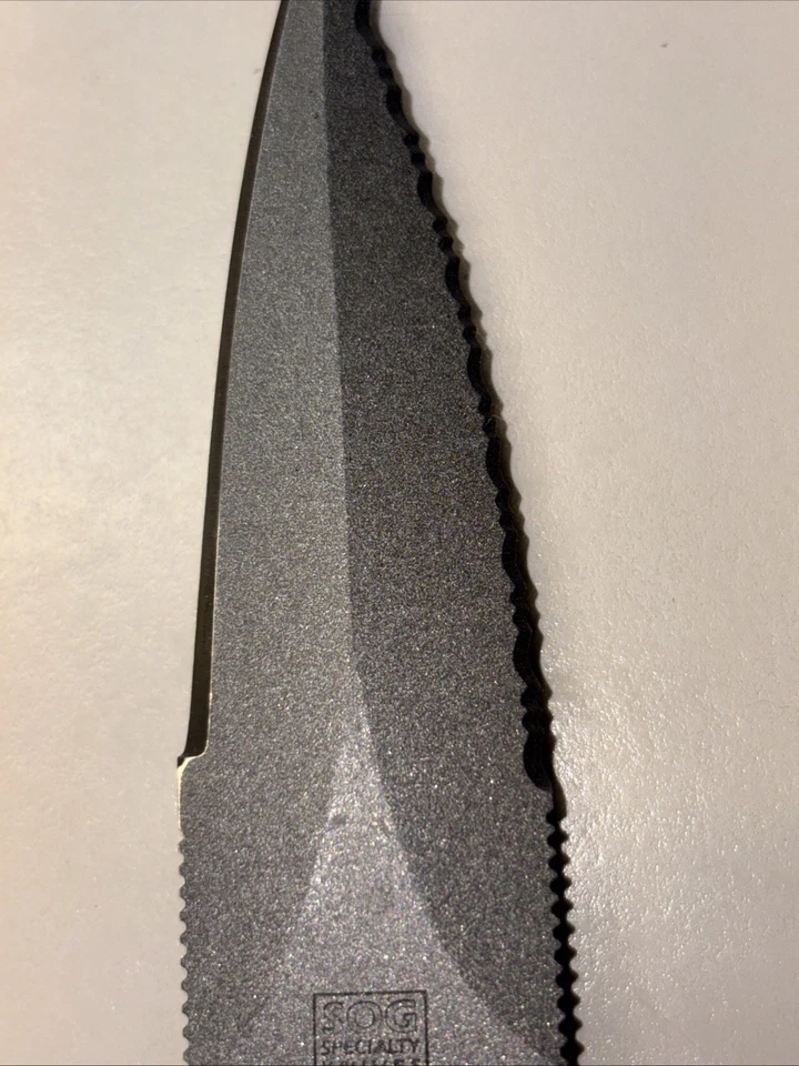SOG JAPAN Seki, MINI PENTAGON SERRATED BOOT KNIFE W/LEATHER SHEATH *NEW*VINTAGE - Image 4 of 4