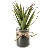 Deko Zimmerpflanze Bromelien KÜNstliche Pflanze Im Glastopf H: 14 Cm Neu