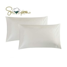ELINEN Supima Cotton 600 Thread Count King Pillowcase Set of 2 Ivory