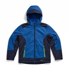 LL Bean Kids XL 18 Jacket Blue navy Green trim full zip winter coat