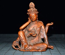 Exquisite Small Leaf Boxwood Guanyin Ornament