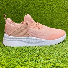 Puma Pacer Cage Mujer Talla 7 Rosa Blanco Atlético Correr Caminar Zapatos Tenis