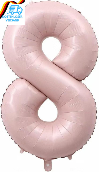 Luftballon 8 Geburtstag Zahl, 40 Zoll Rosa Creme Folienballon, Riesenzahl Ballon-image