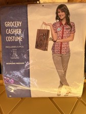 Halloween Party Dress Up Costume Shirt Bag Bell Name Tag Store Cashier Clerk