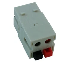 Keystone Jack Insert/Coupler: Dual Speaker DUAL Spring Clips 14-30AWG White