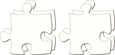 Blanko Puzzle-Teile unendlich, weiß, Größe L, Set 4 Teile, aus HDF, Gestalten