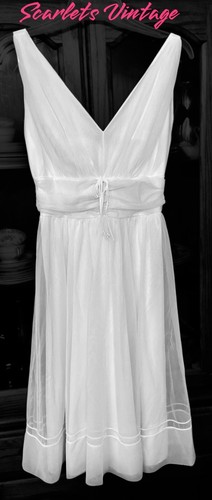 Vintage Shadowline 2 Layer Chiffon Peignoir Set White - Picture 4 of 12
