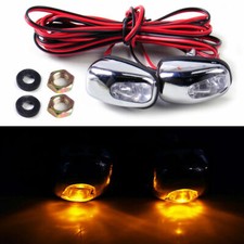 Universal 2pcs Yellow Led Light Windshield Washer Wiper Jet Water Spray Nozzle