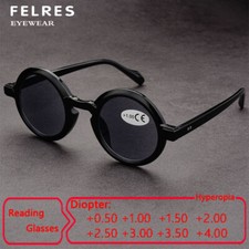Round Classic Tinted Retro Reading Glasses Unisex Fashion Presbyopic Sunglasses