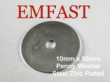 m10 x 50 penny repair washer large flat mudguard steel zinc 10mm 50mm washers