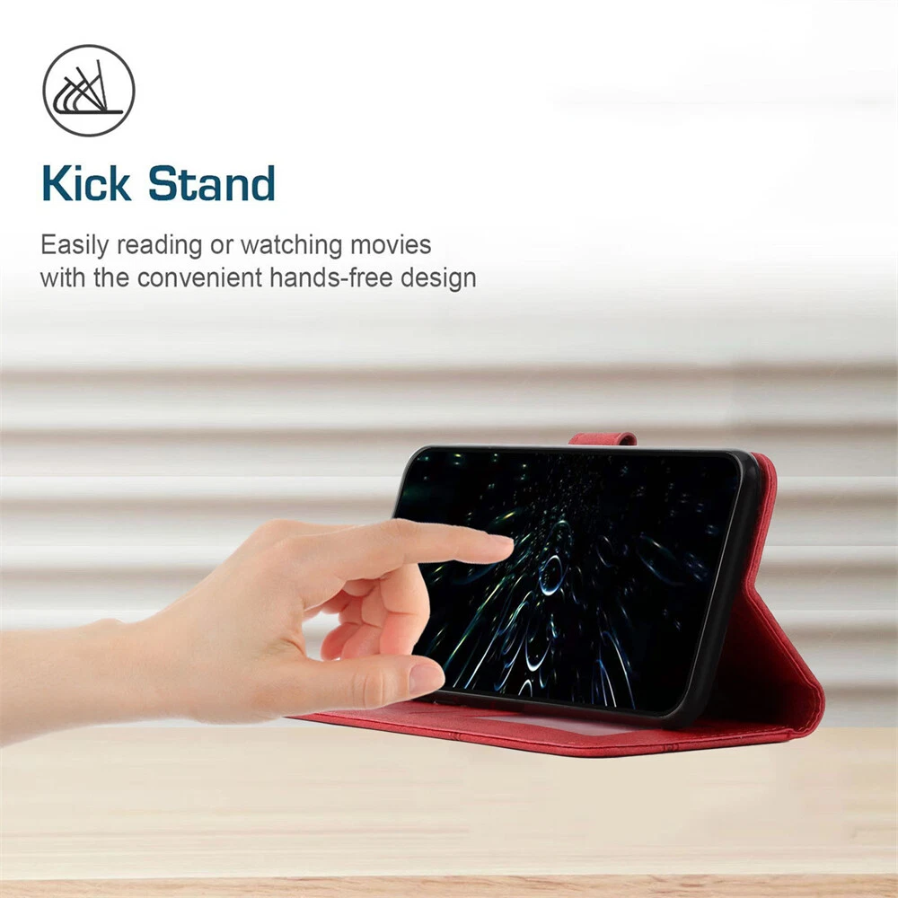 Premium Leather Flip Wallet Shockproof Case for iPhone 15 Pro Max 14 13 XR 7 with Full Protection