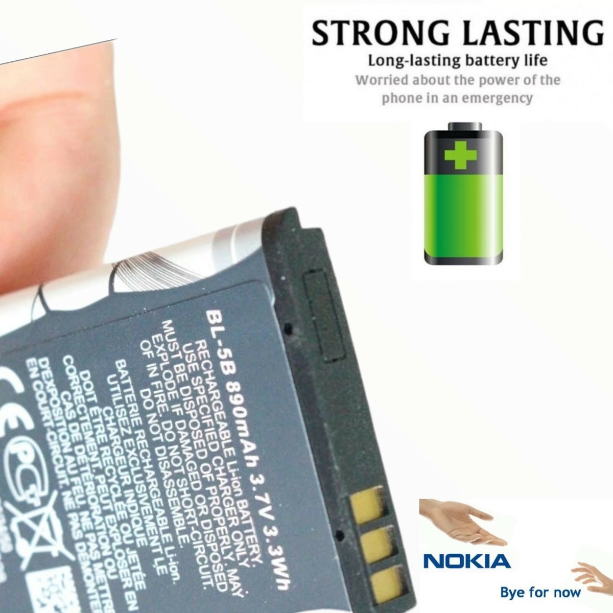 Lot De 100 Batteries Nokia BL-5B (890 MAh) - D'origine, Usage