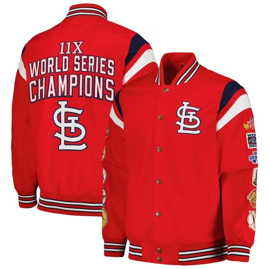 St. Louis Cardinals ボンバージャケット Mサイズ Full-Zip Red