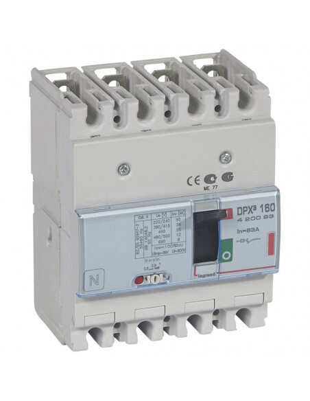Disjoncteur boîtier moulé 4P 63A Legrand DPX3 160 protection magnétothermique 36kA