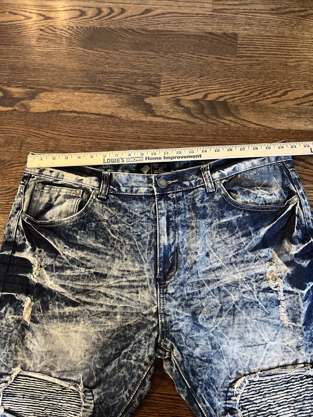 Road Narrows Mens Stonewash Jean Shorts Size 40 (waist 41) - View 5