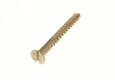 New 40 X Brass Screws No. 4 X 1 Inch Countersunk Csk Slotted Slot Head - Onestop