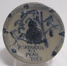 ROWE Pottery Salt Glazed ~Partridge In a Pear Tree~ Plate
