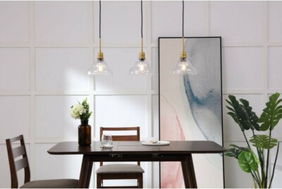 Pendant Chandelier Light Fixture Glass Shades Kitchen Island Dining Room 34''