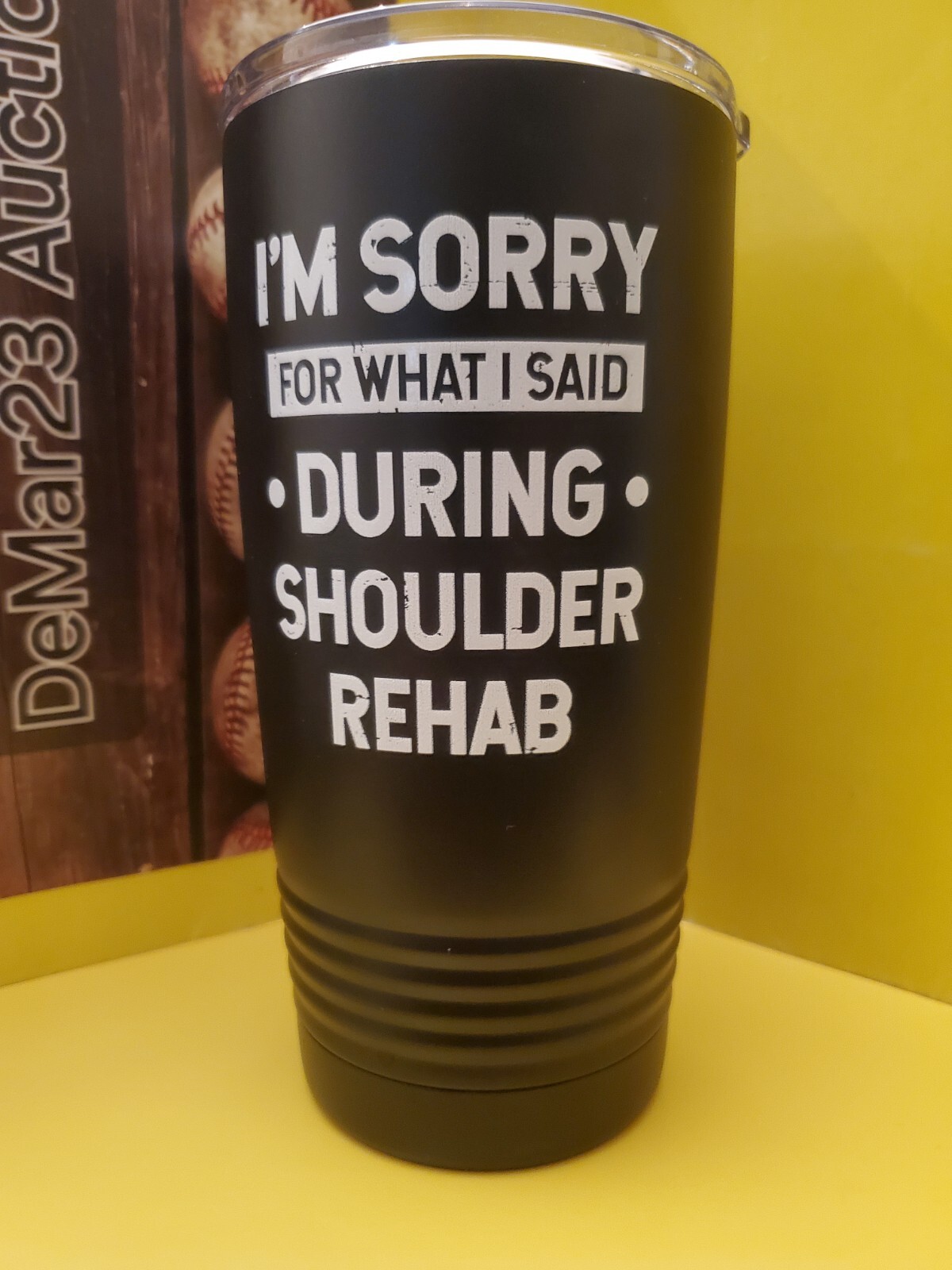 Custom POLAR CAMEL 20oz Black Tumbler - NEW & Never Used- During Shoulder Rehab