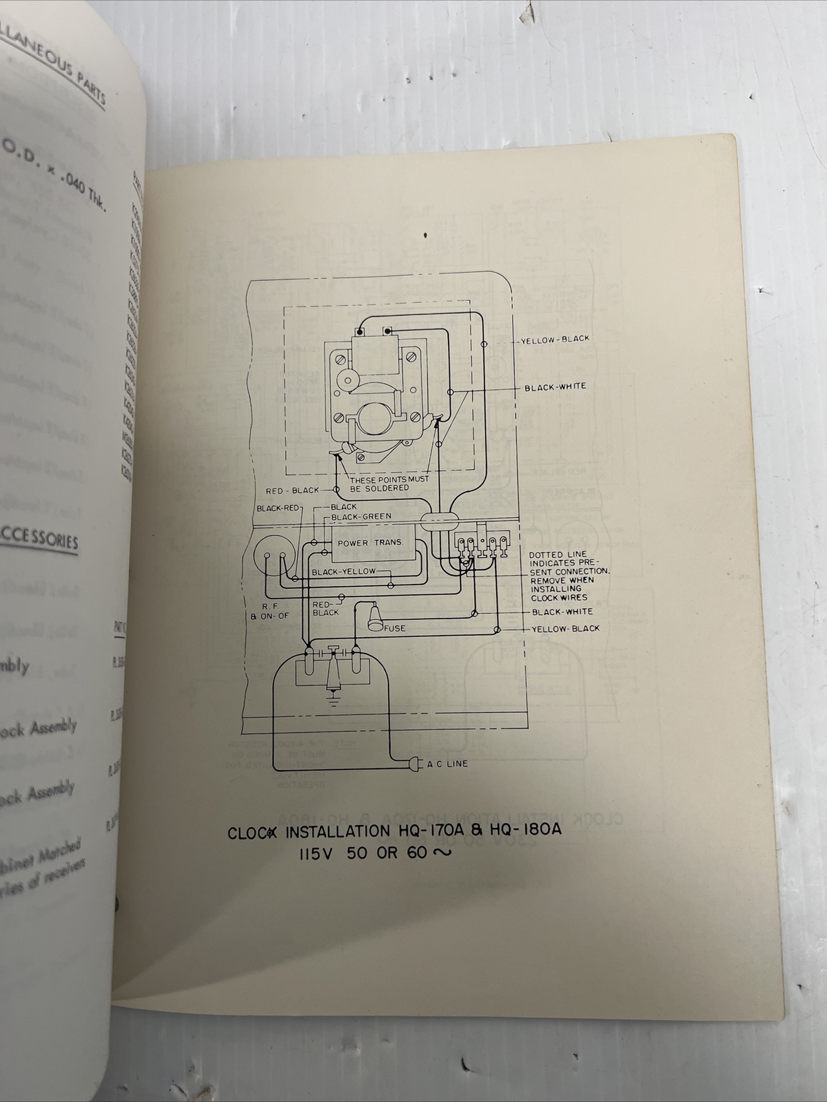 HAMMARLUND HQ-170A  ORIGINAL RECEIVER MANUAL + FOLD OUT SCHAMATIC VERY NICE!