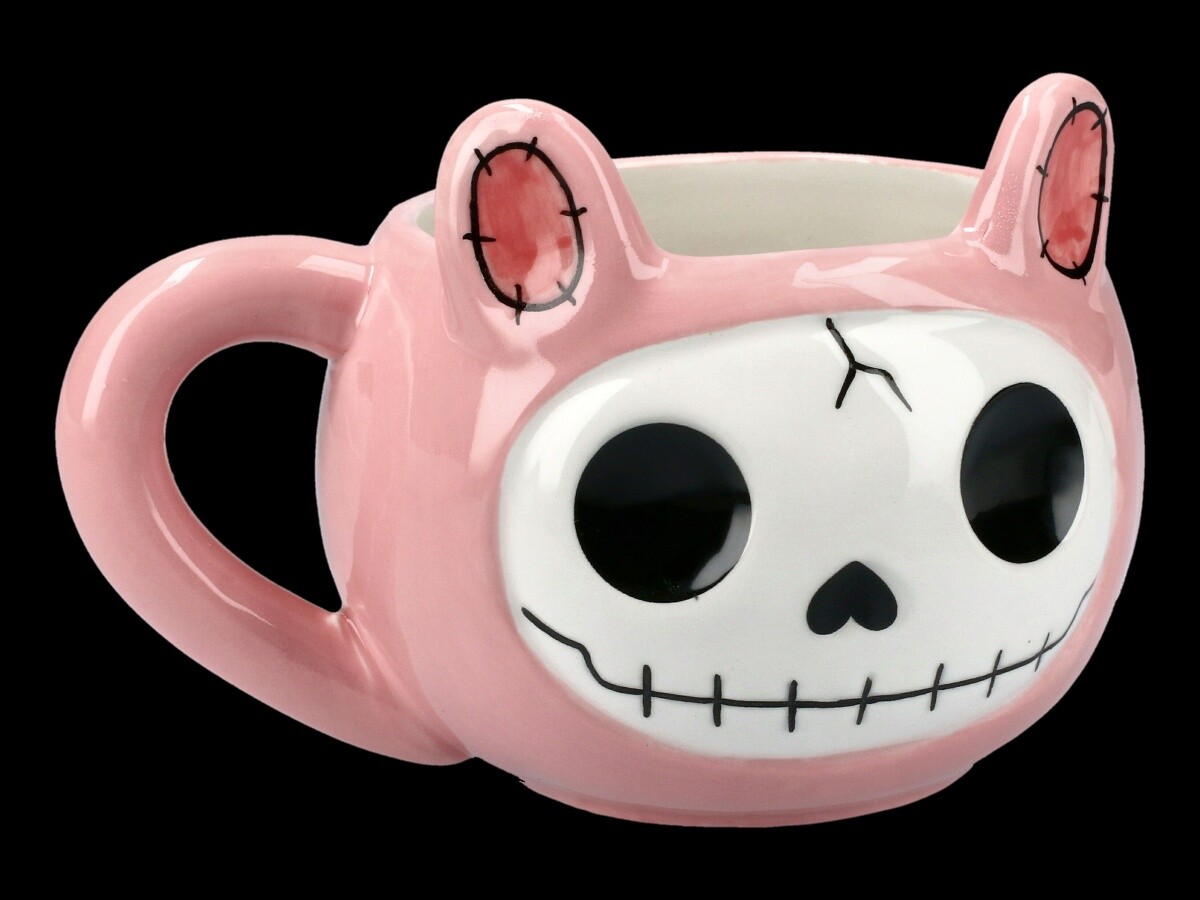 Furrybones Ceramic Mug - Cute Tea Cup Coffee Mug - Pink Bun Bun