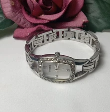 Fossil Silver Tone Rhinestone Dial Woman's Quartz Watch