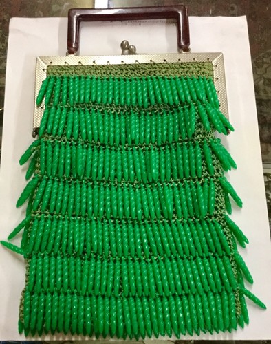 Fabulous Vintage 1920’s Art Nouveau Green Bakelite Flapper Purse