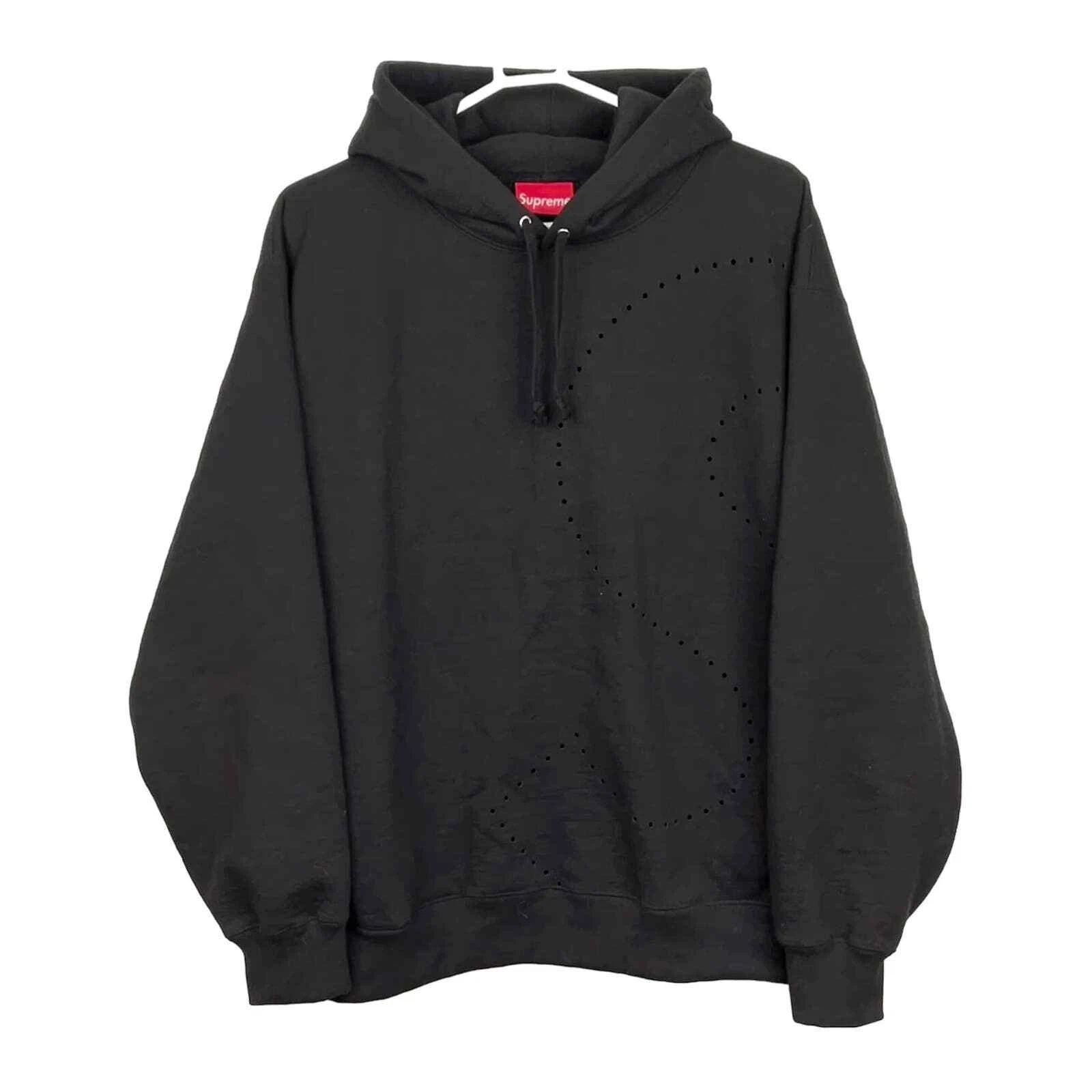 Sweat à capuche Supreme Laser Cut logo S noir unisexe taille L