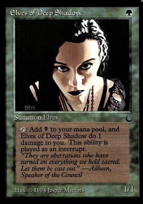 プロモ　foil　深き闇のエルフ/Elves of Deep Shadow MTG✨ELVES OF DEEP SHADOW FOIL (FNM)✨DCI Friday Night Magic