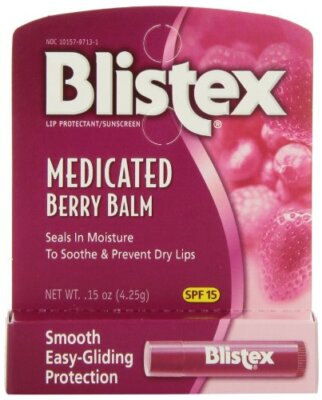 24 Pack Blistex Medicated Berry Balm Spf 15 0.15 Oz Each