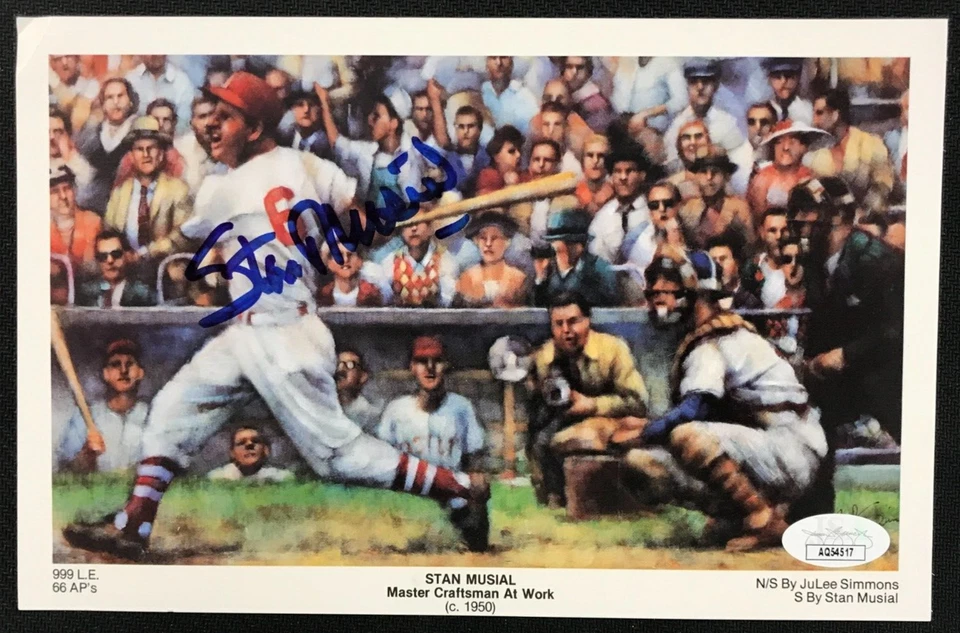 Stan Musial Signed Color Print JSA Cert w/COA HOF 1969 St. Louis Cardinals MLB! - Image 2 of 4